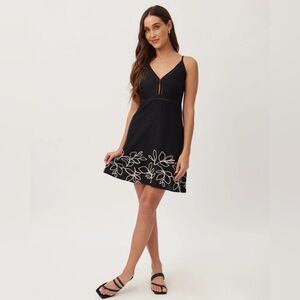 Bella Dahl Black Ladder Trim Dress